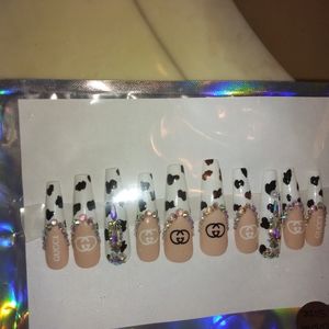 Set of cow inspired nails